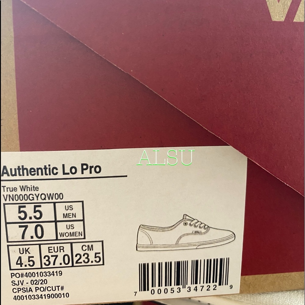 VANS Authentic Lo Pro White Canvas Women’s Sneakers Size 10 VN000GYQW00 - Picture 9 of 9